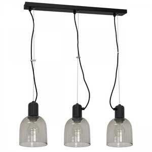 Luminex Banco 1747 lampa wisząca zwis 3x60W E27 czarna/dymiona