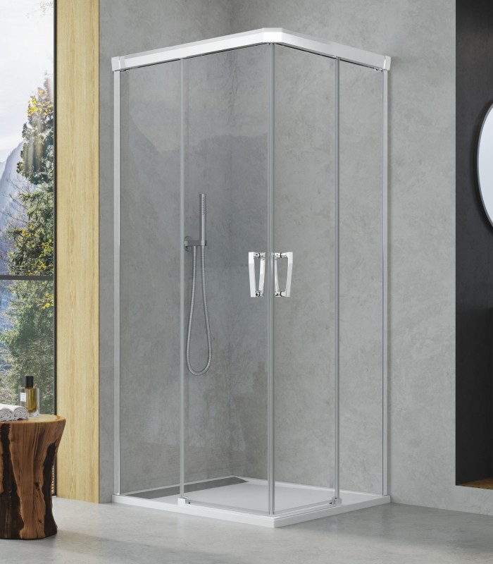 Ronal Sanswiss Sanswiss Cadura CAE2 G Drzwi prysznicowe przesuwne 80x200 cm prawe profile srebrny połysk szkło przezroczyste Aquaperle CAE2D0805007