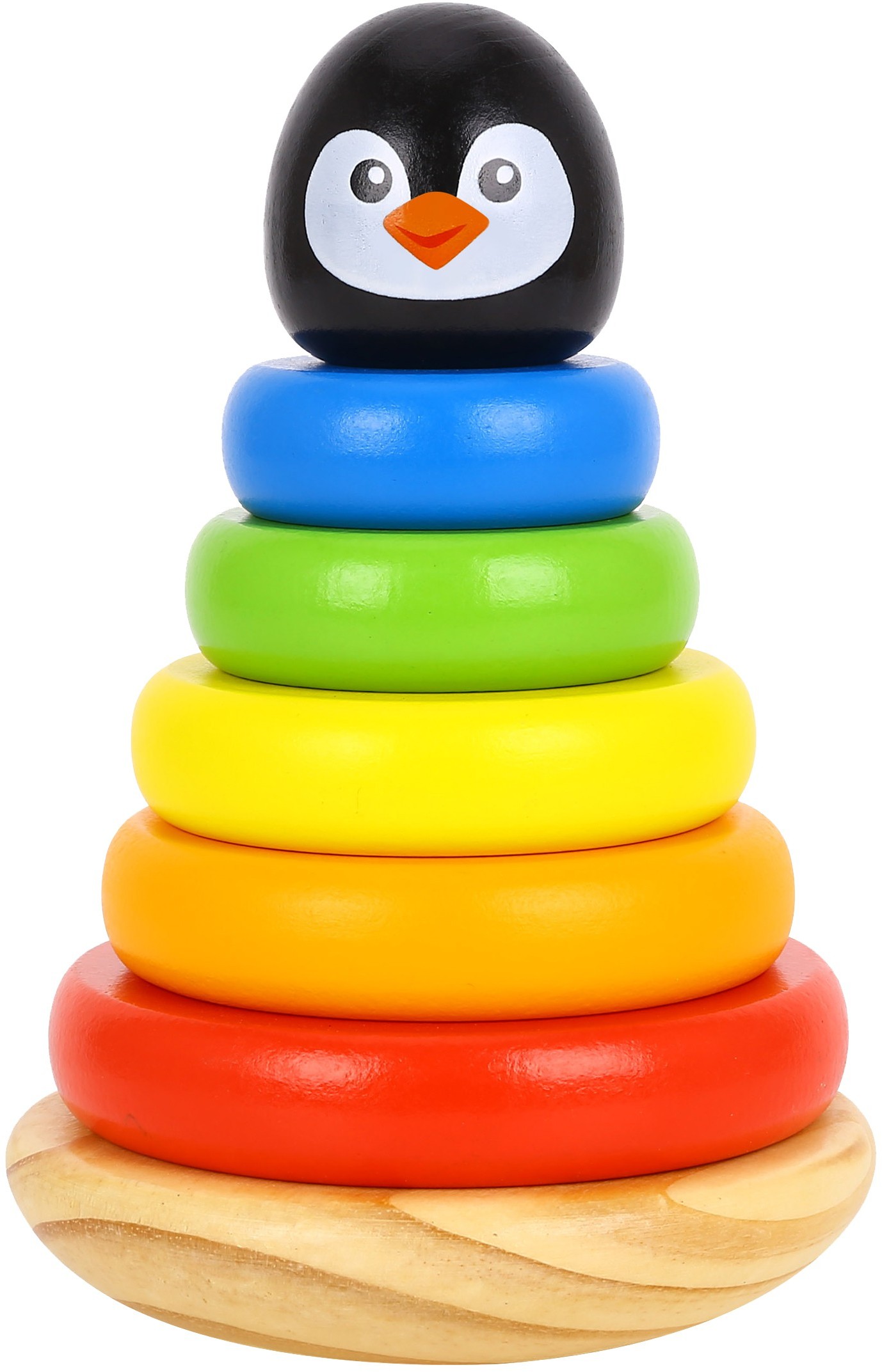 Tooky Toy TOOKY TOY Drewniana Układanka Piramidka Pingwin TKB502