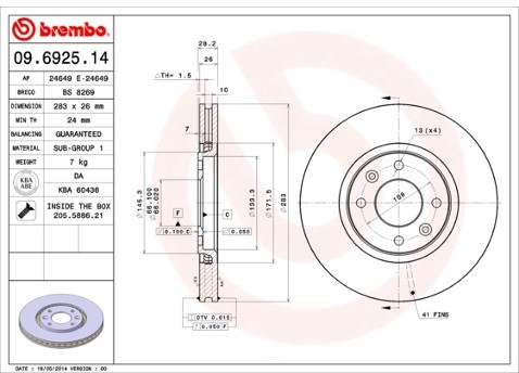 BREMBO 09.6925.14