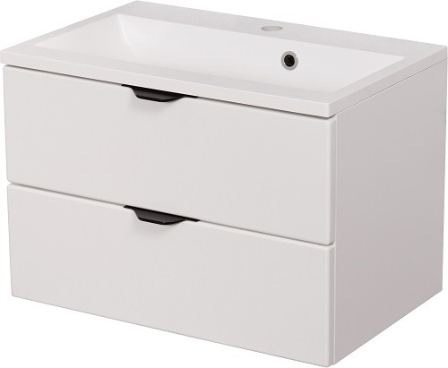 Biała szafka łazienkowa z umywalką 60 cm Victa VIC-B-U60/39/2 + KIDDY-60