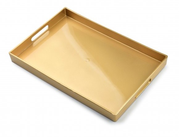 Mondex MONDEX BLANCHE COLOURS TACA DEKORACYJNA 40 X 25,6 CM ZŁOTA TWORZYWO SZTUCZNE HTOS9826 4