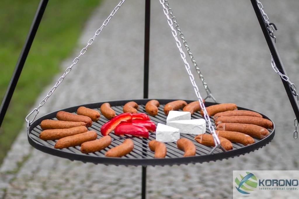 Korono Grill na trójnogu z rusztem ze stali czarnej 200 cm / 50 cm średnica