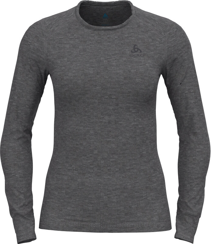 Odlo Active Warm Plus Top Crew Neck L/S Women, szary XS 2021 Koszulki bazowe termiczne i narciarskie 159101-10183-XS