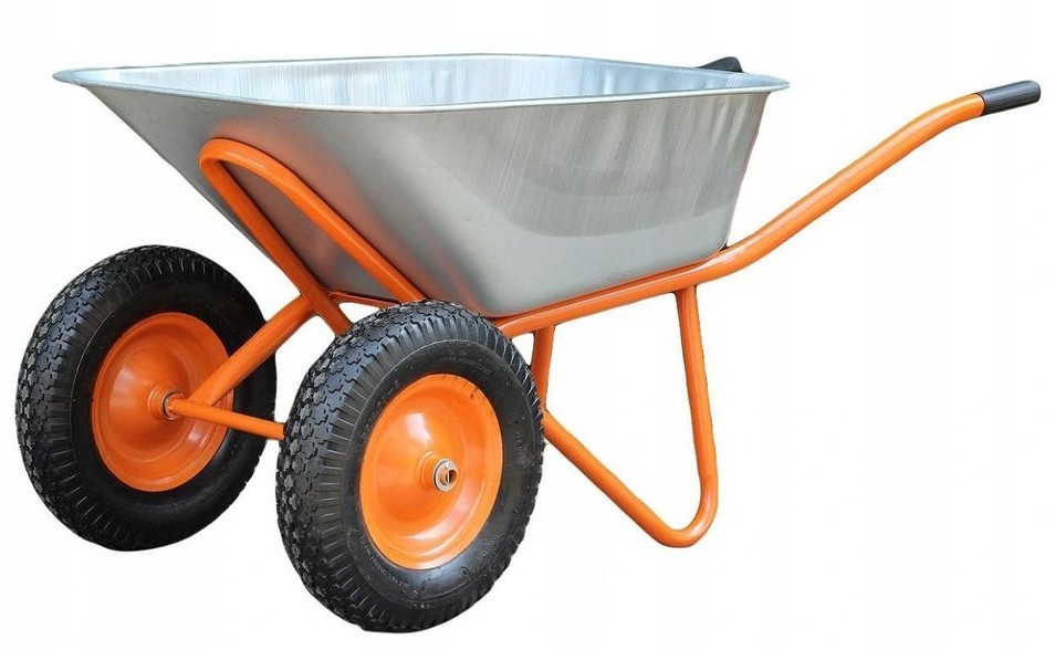 186 BEDREW Taczka dwukołowa ogrodowa ocynkowana 100L 140L wymiary koryta taczki 88x57 cm) 18677166 77166-uniw