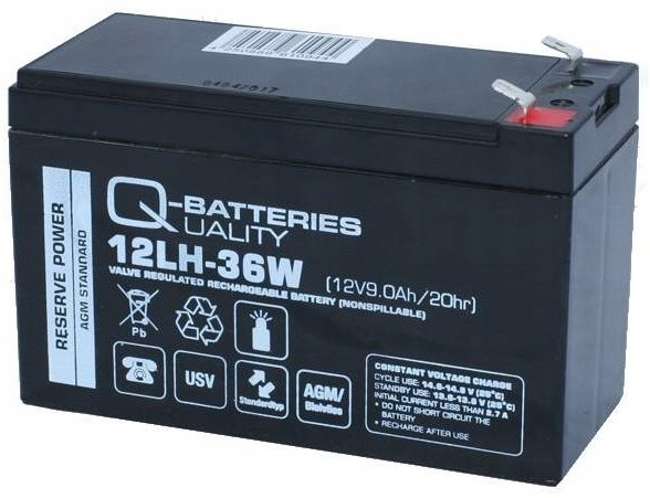 Akumulator Żelowy Agm 12V 9Ah 36W Alarmy Ups Fv
