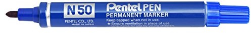 Pentel N50 Permanent Marker końcówka okrągła 1,5  2 MM szerokość linii 12 sztuki niebieska N50-C