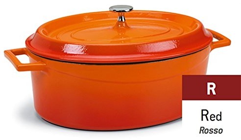 Pentole Agnelli pentole agnelli Slow Cook rondel Oval z 2 uchwytami, wykonane z żeliwa COGHSOP12612R