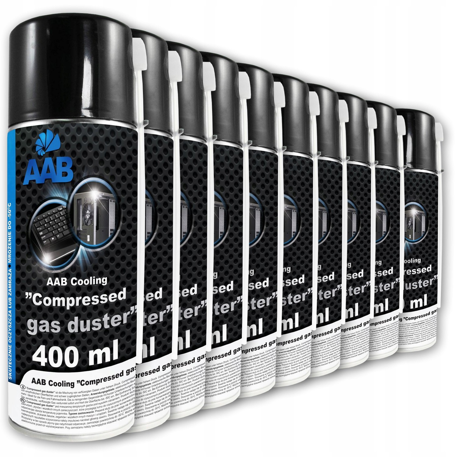 10x Aabcooling Sprężone Powietrze 400 ml+ 20xRURKA