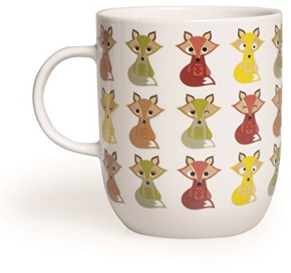 Excelsa kubki Animals kubek MUG lis 400 ML, porcelana, biała/wielokolorowa, 8.9 x 8.9 x 10.6 cm 60400