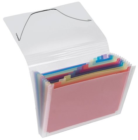 VELOFLEX Veloflex 4446290 - teczka z przegródkami A4, 12-częściowa, crystal kolorowa 4446290