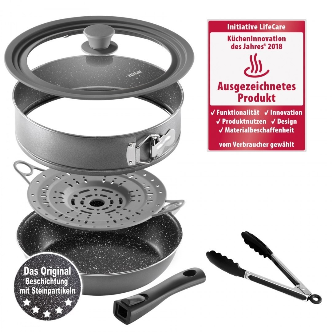 Stoneline Multi baking and steaming pan combination 19788 Gas, electric, ceramic, induction, Grey, Non-stick coating, Lid includ 19788