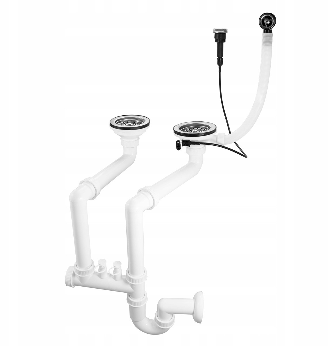 Syfon Automat Dwukomorowy Przyścienny Do Zlewu