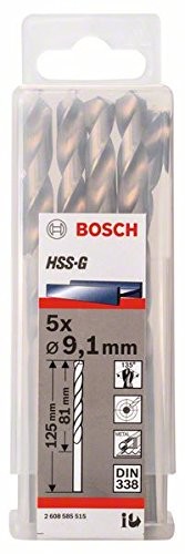 Bosch Professional Bosch Pro szlifowane wiertło do metalu HSS-G (5 sztuki,  9,1 MM) 2608585515