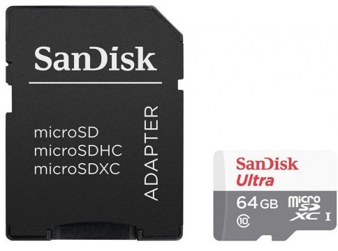 SanDisk Karta pamięci Ultra 64GB MicroSDXC + Adapt 132385