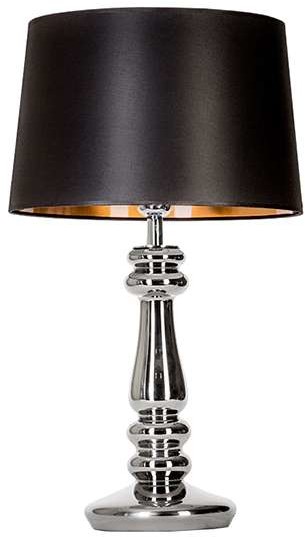 4concepts Salonowa LAMPKA stojąca PETIT TRIANON PLATINUM L051161260 stołowa LAMPA abażurowa czarna srebrna L051161260