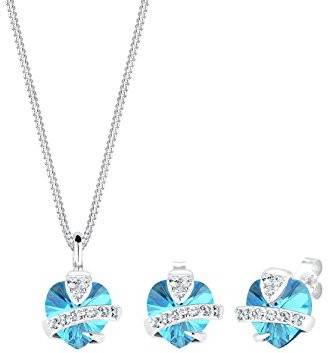 Elli zestaw naszyjnik z zawieszką i kolczykami, ze srebra 925, z kryształami Swarovski, 0901641713_45 0901641713_45