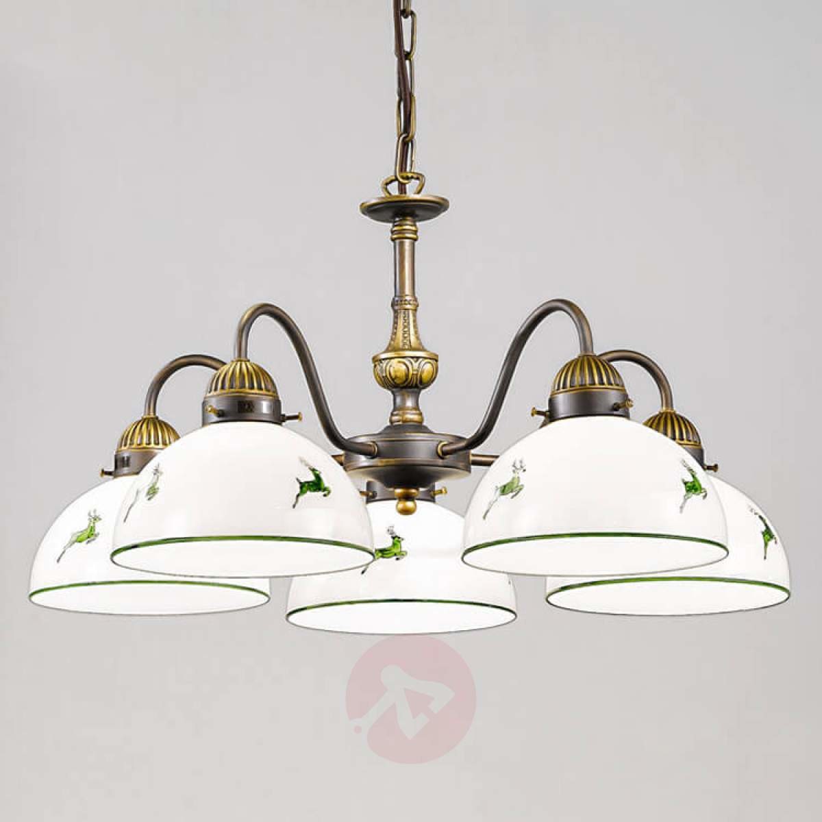 Kolarz Nonna lampa wisząca styl dworkowy biało-zielona