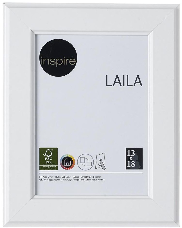 INSPIRE Ramka LAILA 13 x 18 cm biała MDF INSPIRE