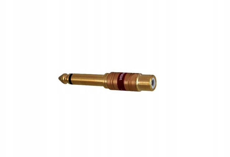 Adapter Wtyk 6,3 Mono/gniazdo Rca Złoty Aluminiowy