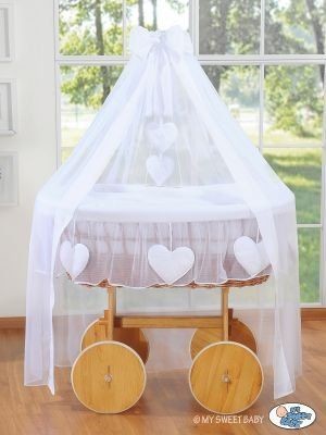 My Sweet Baby Kosz Mojżesza z baldachimem Deluxe Amelie biały 2107-123