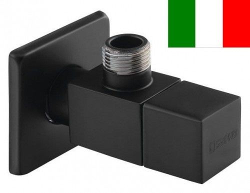Domotechnika Zawór kątowy 1/2'' x 3/8'' kwadratowy czarny matowy mosiądz SL115