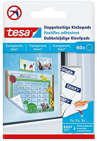 TESA 77731 00000 00 podwójne stronnych płatki (do mocowania bez balastu na podłożu przezroczystym)