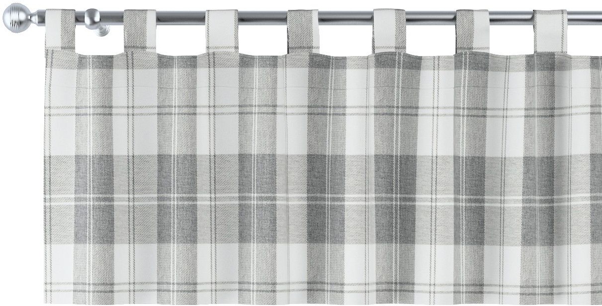 Dekoria Lambrekin na szelkach krata szaro-biała 260 × 40 cm Edinburgh 1357-115-79