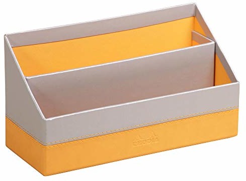 Rhodia 318841C półka na listy (10 x 25 x 31 cm, sztuczna skóra, elegancka i praktyczna, idealna do organizacji), 1 sztuka, srebrna 318841C
