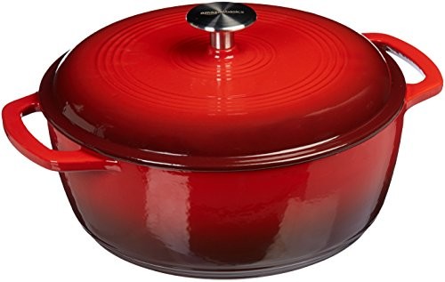 AmazonBasics Enameled Cast Iron Casserole SX-75QTR