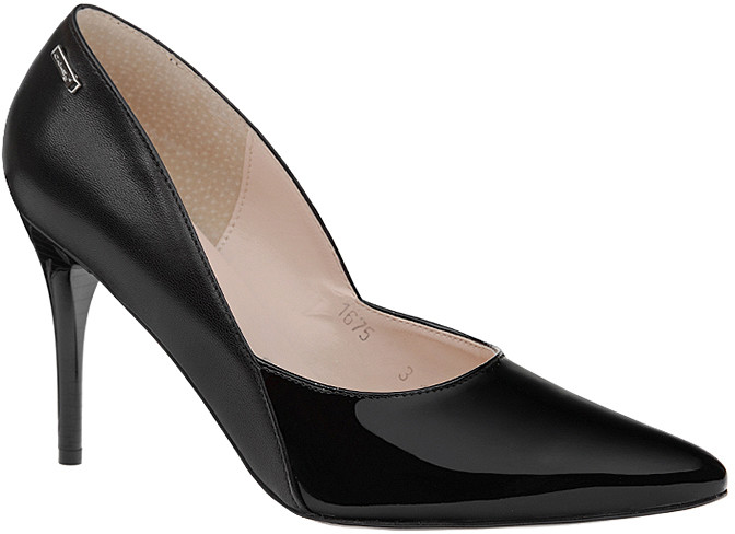 Oleksy Czółenka Szpilki 1675-542+320 Czarne Lakierki 52256