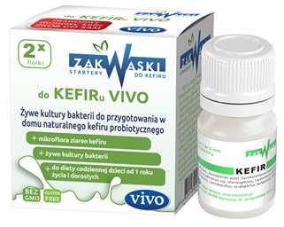Vivo ZAKWASKI Kefir domowy żywe kultury bakterii probiotyk opakowanie 2 x 0,5g ZAKWASKI