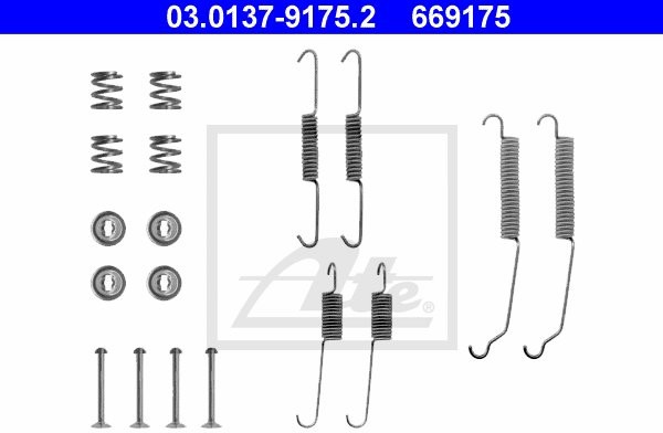 ATE ZESTAW INSTALACYJNY SZCZĘK 03.0137-9175.2 CITROEN XSARA N1 1.4I 75KM 97-05 1.6I 88KM 97-00 1.9D 68KM 97-00