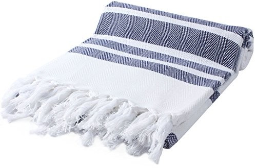 CACALA cacala turecki ręczniki do rąk  tradycyjny produkt Peshtemal Hamamtuch razy wzornictwo do łazienek, na plażę i sauna  100% bawełna, ultra-miękki, szybkoschnący, chłonne PES-BALIKSIRTI-DARKBLUE