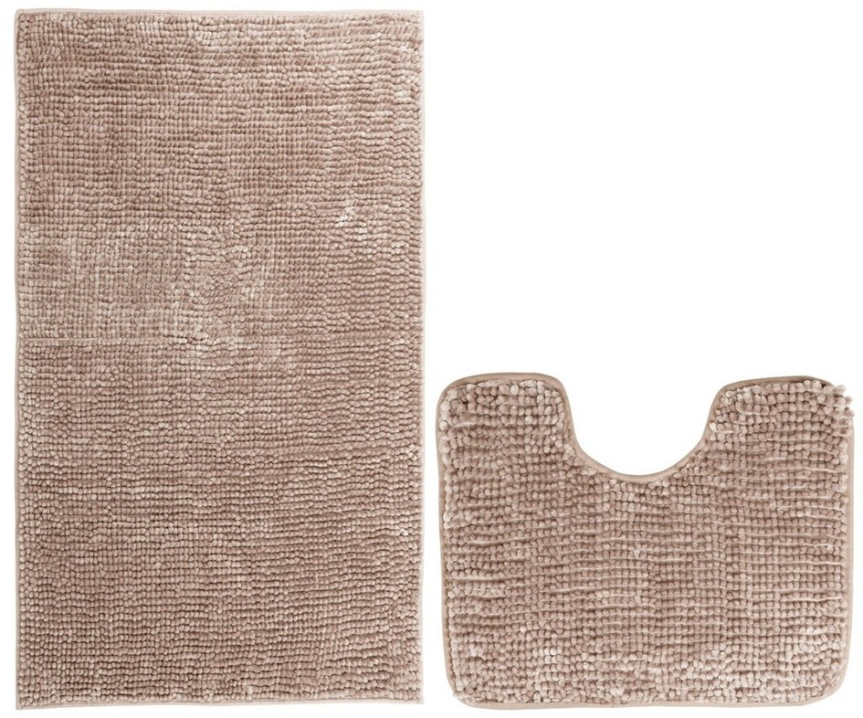 AmeliaHome Komplet dywaników łazienkowych Bati jasnobrązowy, 2 szt. 50 x 80 cm, 40 x 50 cm