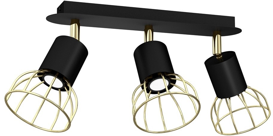Milagro Lampa sufitowa DANTE Black/Gold 3xGU10 MLP7246