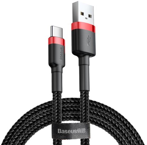 BASEUS Baseus kabel Cafule USB USB-C 1,0 m 3A czerwono-czarny