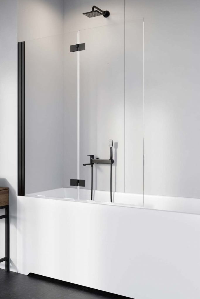Radaway parawan nawannowy Nes Black PND I 100 cm lewy, szkło przejrzyste, wys. 150 cm 10010100-54-01L