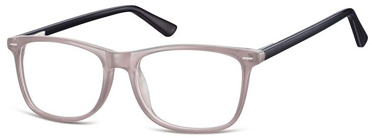 Sunoptic Zerówki klasyczne okulary oprawki CP153D szare, flex