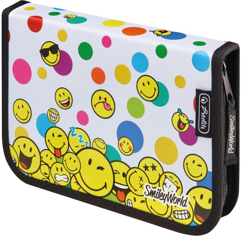Herlitz Piórnik z wyposażeniem - 19 części - Smiley World Rainbow Faces 50015375