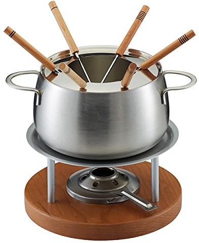 KUHN RIKON 32212 zestaw do fondue do mięsa, chrom, szary, 34 x 26 x 23 cm 32212