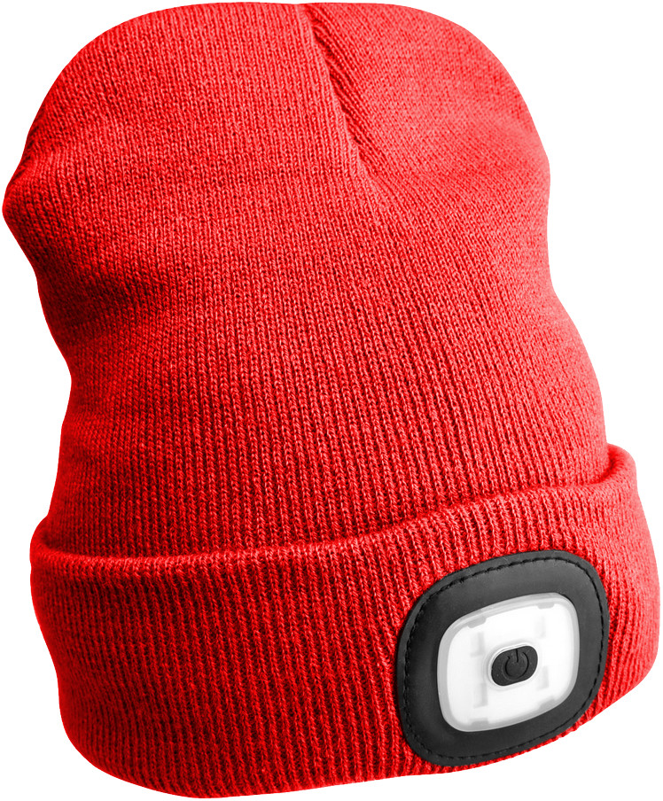 Sixtol Czapka z latarką czołową 45 lm, USB, uni, czerwony