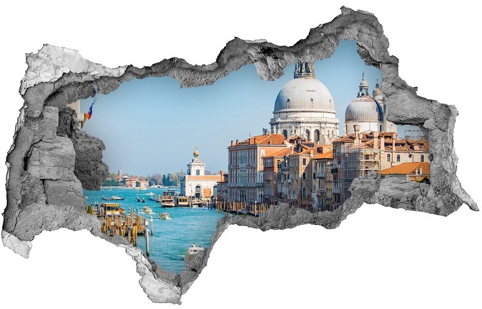 Wallmuralia.pl Naklejka 3D dziura na ścianę Tropikalne kwiaty