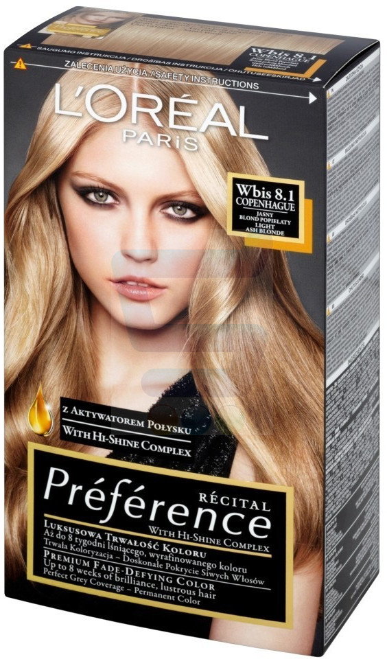 Loreal Recital Preference Farba do włosów Jasny Blond Popielaty Wbis 8.1