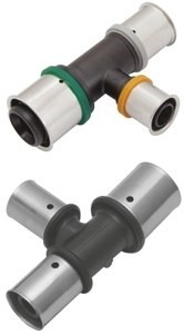 KAN-therm Trójnik PRESS PPSU z pierścieniem zaprasowywanym 40x25x32 HAL548