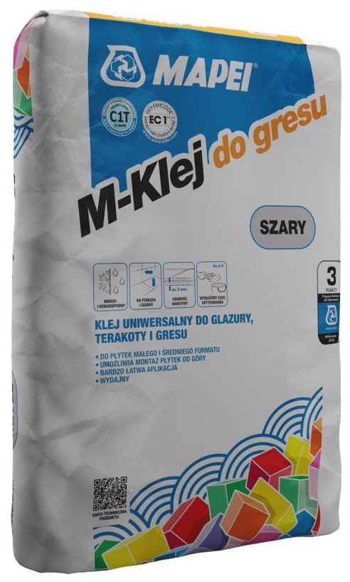 Mapei Zaprawa klejowa Klej cementowy do gresu, glazury i terakoty o zmniejszonym spływie klasy C1T 22.5