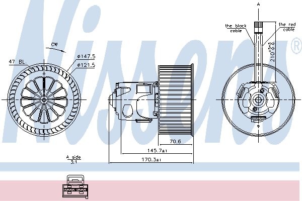 NISSENS Wentylator wnętrza NISSENS 87242