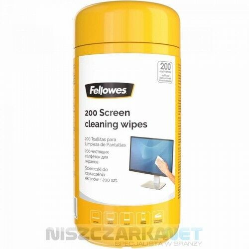 Fellowes 8562902 Ściereczki nasączone do czyszczenia ekranów - w tubie 200szt