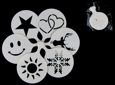 SZABLONY DO DEKORACJI POTRAW KAWY DESRÓW 6 szt