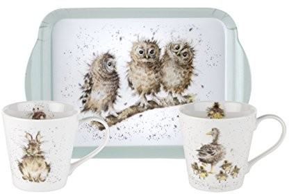 Wrendale by Royal Worcester Wren Dale Royal worcester Wren Dale Designs 2 kubki i taca w zestawie X0011658739